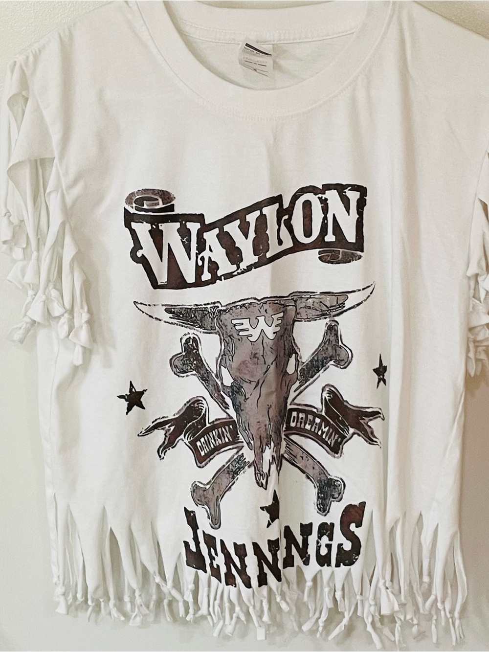 White Fringe Waylon tee